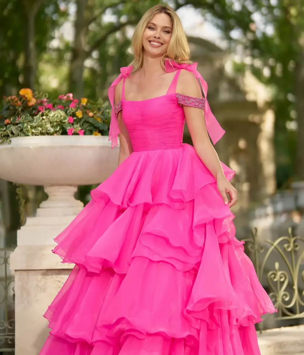 Model wearing a gown by Sherri Hill